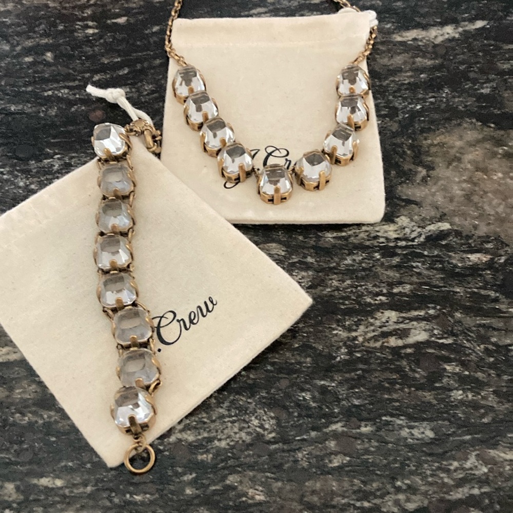 J. Crew Clear Necklace and Bracelet Set